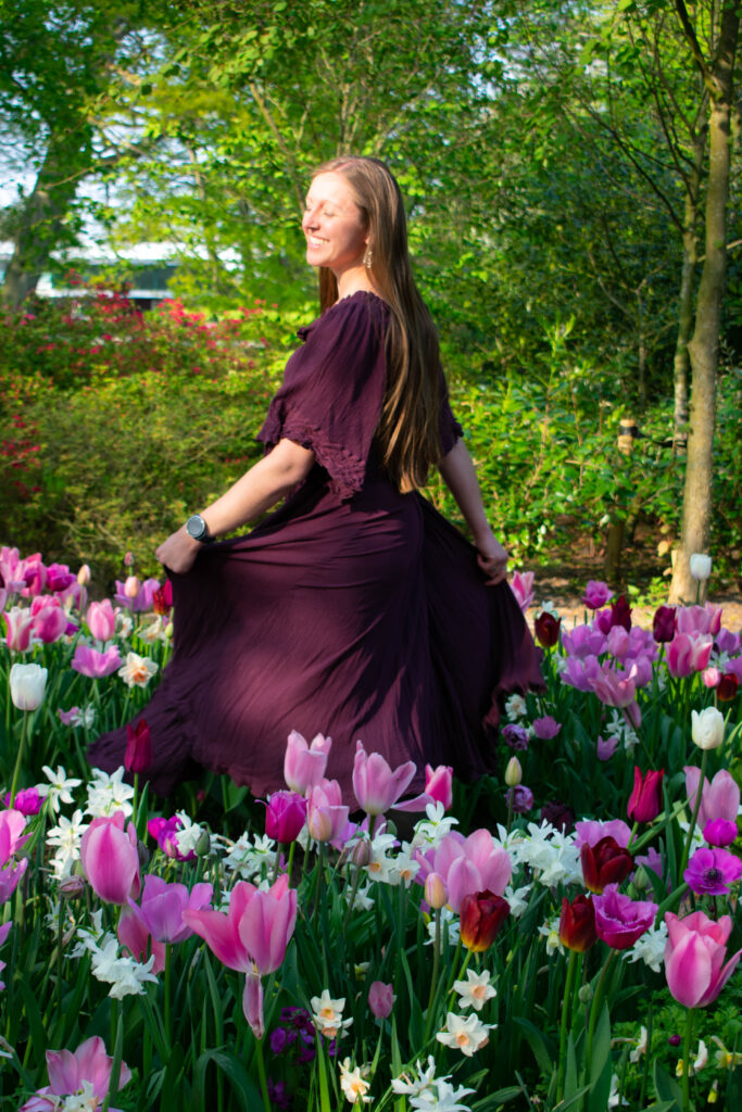 Christine in a Tulip Field at Keukenhof Gardens